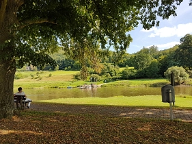Blick von den Bänken auf dem Turnplatz auf die Weserfähre&nbsp;&copy;&nbsp;Flecken Bodenfelde