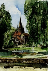 Kirche Bild als Aquarell